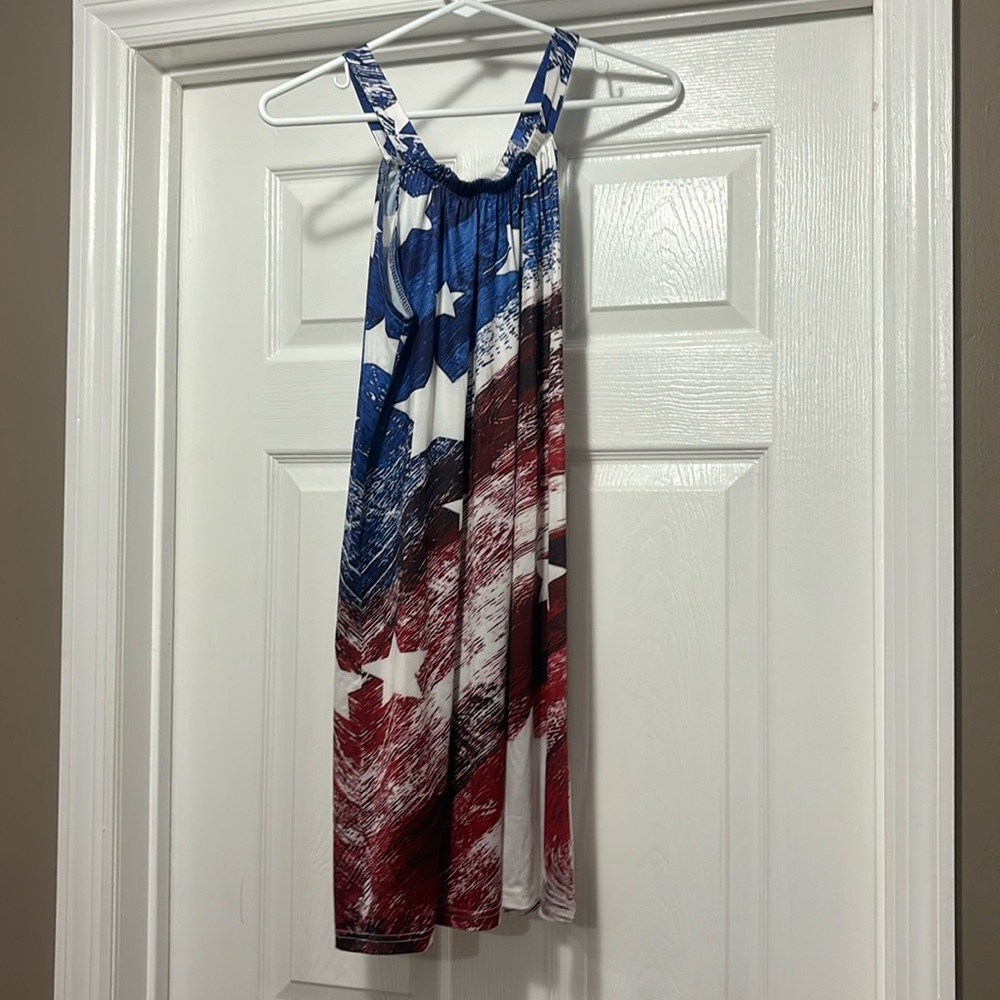 Red, white and blue sun dress